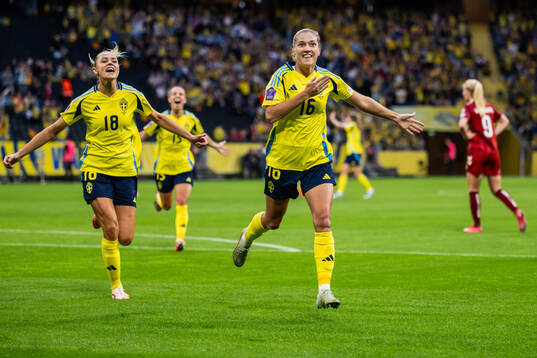 Filippa Angeldahl of Sweden celebrates