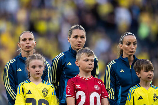 Jonna Andersson, goalkeeper Jennifer Falk and Kosovare