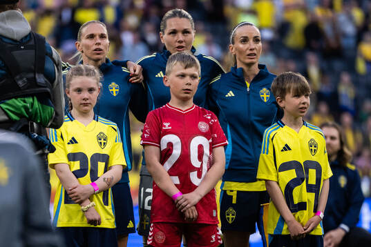 Jonna Andersson, goalkeeper Jennifer Falk and Kosovare