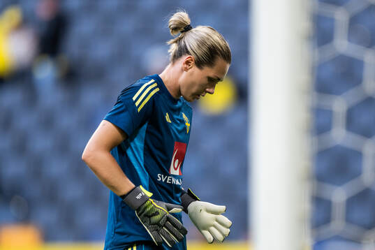 Goalkeeper Jennifer Falk of Sweden