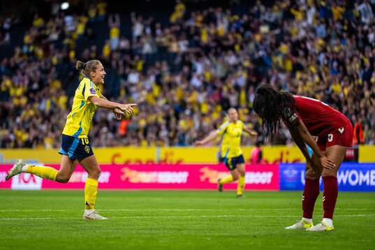 Filippa Angeldahl of Sweden celebrates