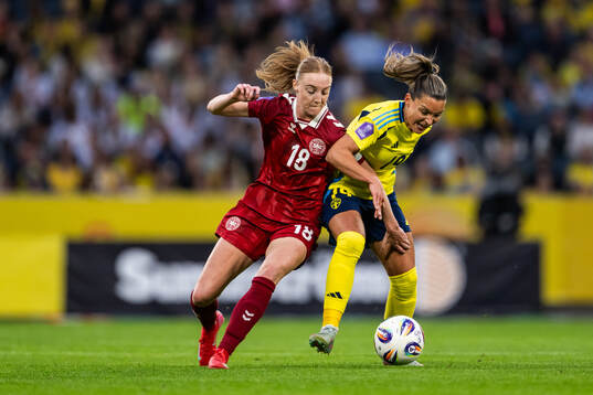 Sara Holmgaard of Denmark and Johanna Rytting Kaneryd of