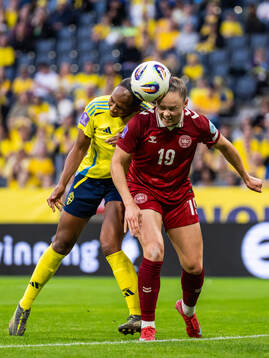 Madelen Janogy of Sweden and Janni Thomsen of Denmark