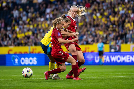 Josefine Hasbo and Amalie Vangsgaard of Denmark competes