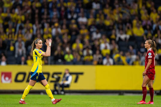 Kosovare Asllani of Sweden is substituted off