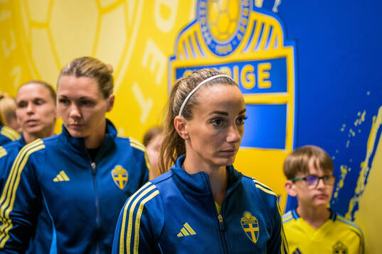 Kosovare Asllani of Sweden in the player tunnel
