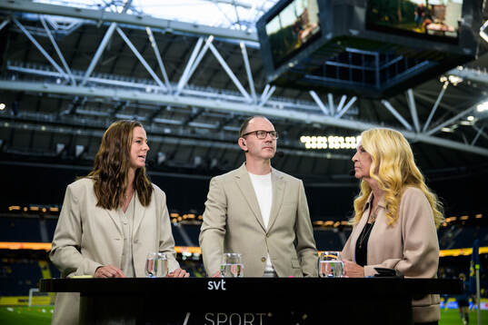Lotta Schelin, Jonas Eriksson and Jane Björck in the SVT
