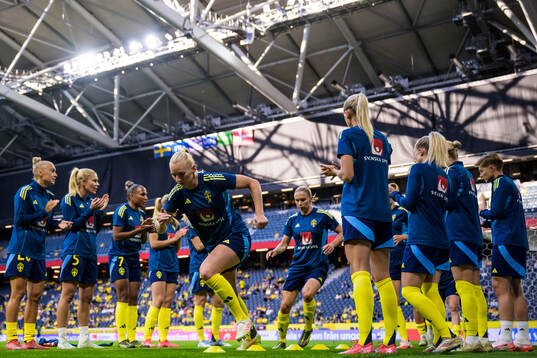 Stina Blackstenius of Sweden at warm-up