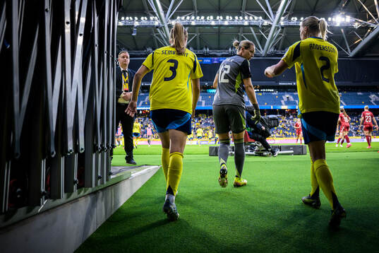 Linda Sembrant, goalkeeper Jennifer Falk and Jonna