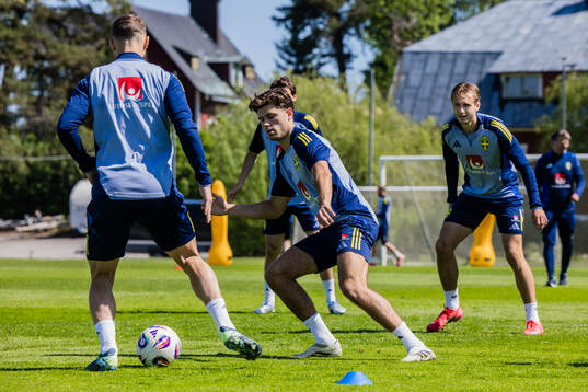 Besfort Zeneli and Benjamin Nygren of the Swedish men's