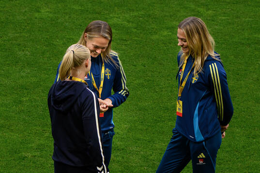 Magdalena Eriksson and Fridolina Rolfö of Sweden with