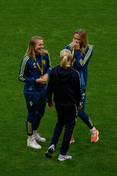 Magdalena Eriksson and Fridolina Rolfö of Sweden with