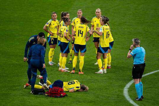 Fridolina Rolfö of Sweden in pain