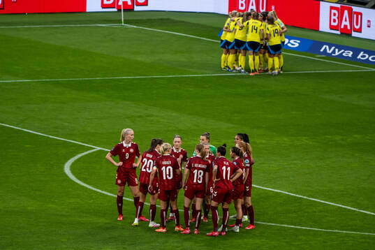 Players of Denmark look dejected