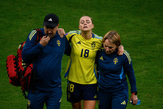 Fridolina Rolfö of Sweden in pain