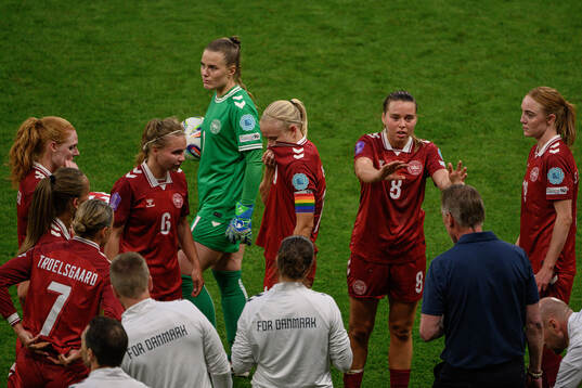 Pernille Harder of Denmark looks dejected