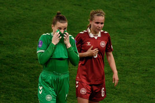 Goalkeeper Maja Bay Østergaard  and Josefine Hasbo of