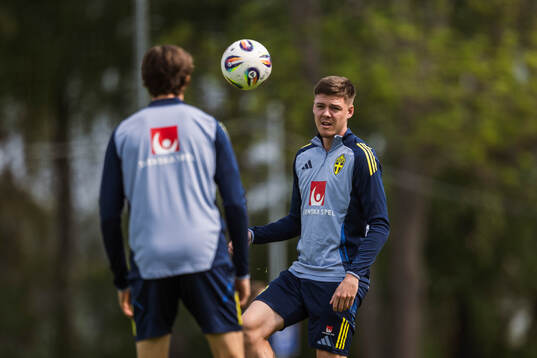 Emil Holm of the Swedish national football team at a