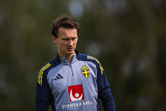 Hjalmar Ekdal of the Swedish national football team at a
