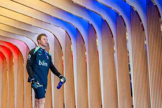 Goalkeeper Mathias Dyngeland of the Norwegian national