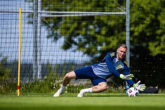 Goalkeeper Robin Olsen of the Swedish men's national