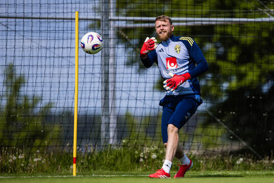 Goalkeeper Viktor Johansson of the Swedish men's national