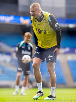 Erling Braut Haaland and Martin Ødegaard of the Norwegian