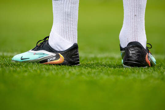 The Nike Force 9 football shoes of Erling Braut Haaland of