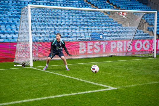Goalkeeper Mathias Dyngeland of the Norwegian national