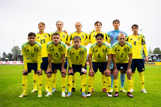 Sveriges startelva från vänster Alvin Nordin, Malte