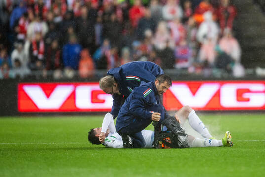 Diego Coppola of Italy in pain
