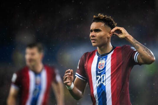 Antonio Nusa of Norway celebrates