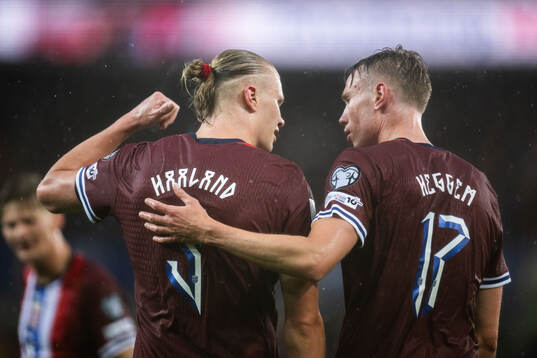 Erling Braut Haaland of Norway celebrates with Torbjørn