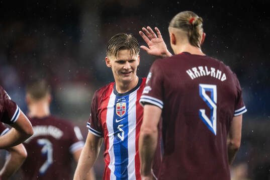 Erling Braut Haaland of Norway celebrates with David