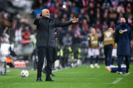 Head coach Luciano Spalletti of Italy reacts