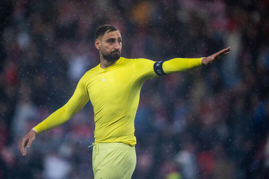 Goalkeeper Gianluigi Donnarumma of Italy looks dejected