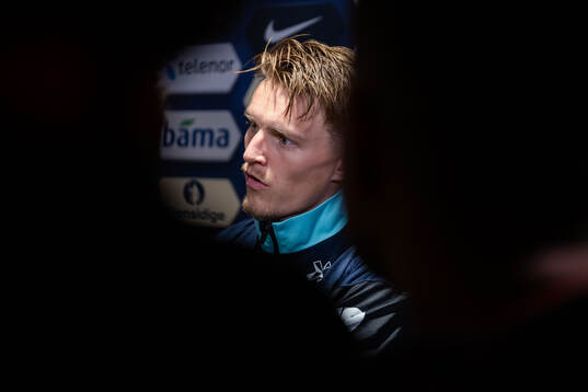 Martin Ødegaard of Norway in mixed zone