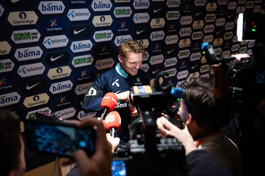 Martin Ødegaard of Norway in mixed zone