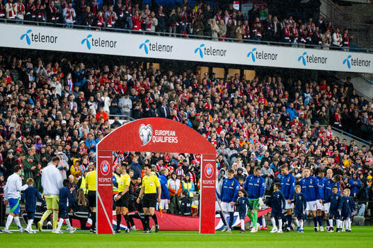 Players enter the pitch