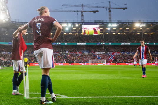 Martin Ødegaard and Erling Braut Haaland of Norway