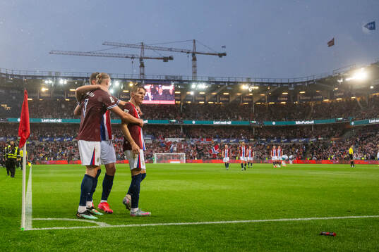 Alexander Sørloth, Erling Braut Haaland and Martin
