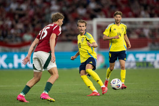 Marton Dardai of Hungary against Benjamin Nygren and Anton