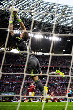 Goalkeeper Robin Olsen of Sweden makes a save