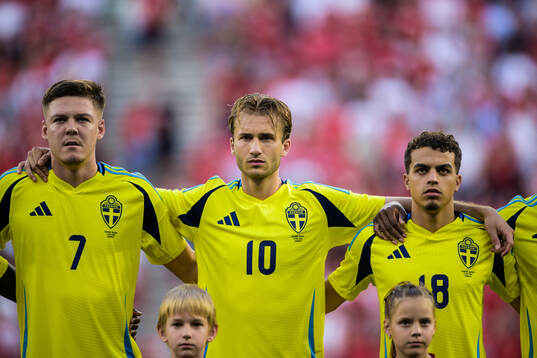 Emil Holm, Benjamin Nygren and Yasin Ayari of Sweden
