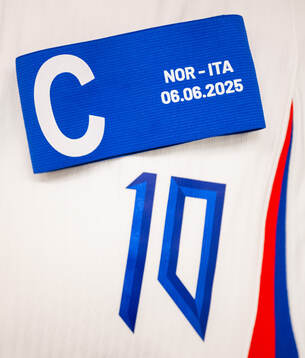 The captains’ armband of Martin Ødegaard of Norway in