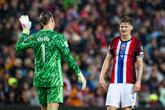 Goalkeeper Ørjan Håskjold Nyland and David Møller Wolfe