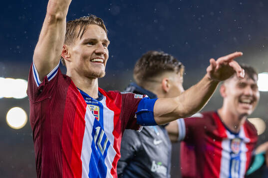 Martin Ødegaard of Norway celebrates