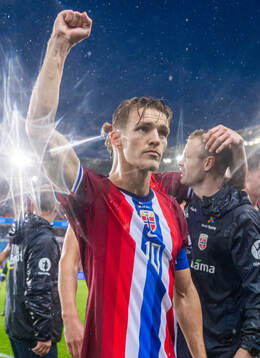 Martin Ødegaard of Norway celebrates