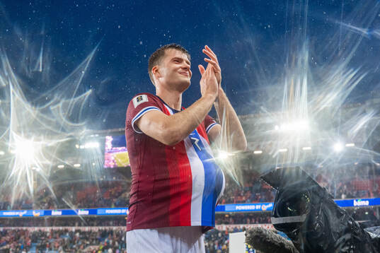 Alexander Sørloth of Norway celebrates