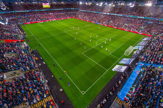 General view of Ullevaal Stadion as Erling Braut Haaland of